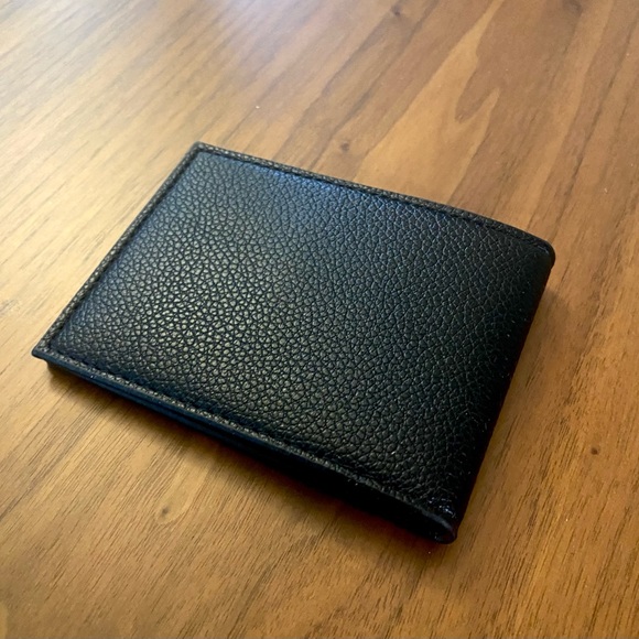 NWOT Coach Leather Card Case Wallet Black Famous Unisex - Picture 2 of 3